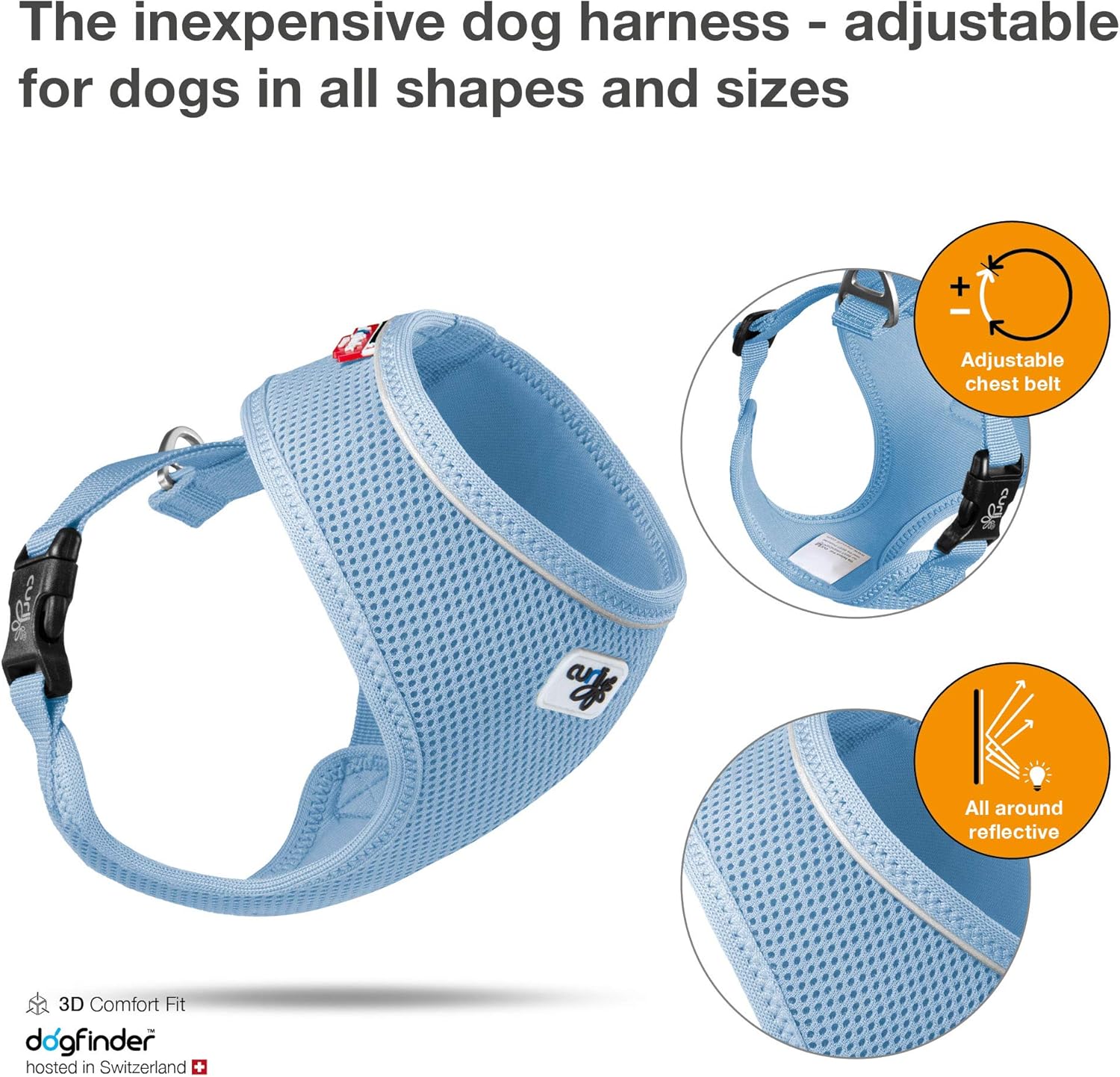 Curli Basic Harness Air-Mesh Skyblue S - Image 4