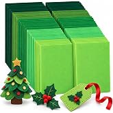 Peryiter 150 Pcs Green Felt Sheets, Green, 8 x 12 Inch | 1.4 mm Thick Stiff Felt Fabric, Assorted Green Tones for Crafting and Sewing, Bulk Squares for Back to School Projects