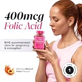 novomins Folic Acid Gummies 400 mcg 3 Month Supply Prenatal Peach view 2