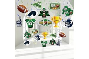 DIANELHALL 30 Pieces Football Party Decorations, Party Hanging Swirl Decorations Decor for Football Birthday Party Football Touchdown Party Sports Theme Party Game Day Party Baby Shower Supplies