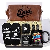 Gift for Dad Father Best Dad Ever Gift Set Funny Ideas Gifts for Birthday | Dad Birthday Gift for Men with Toiletry Bag Mug Socks Candle Keychain for Him from Wife Son Daughter