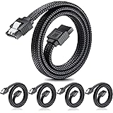 ELECTOP SATA III Cable, 6Gbps Straight HDD SDD Data Cable, SATA 3.0 Nylon Braided Cable with Locking Latch for SATA HDD, SSD,