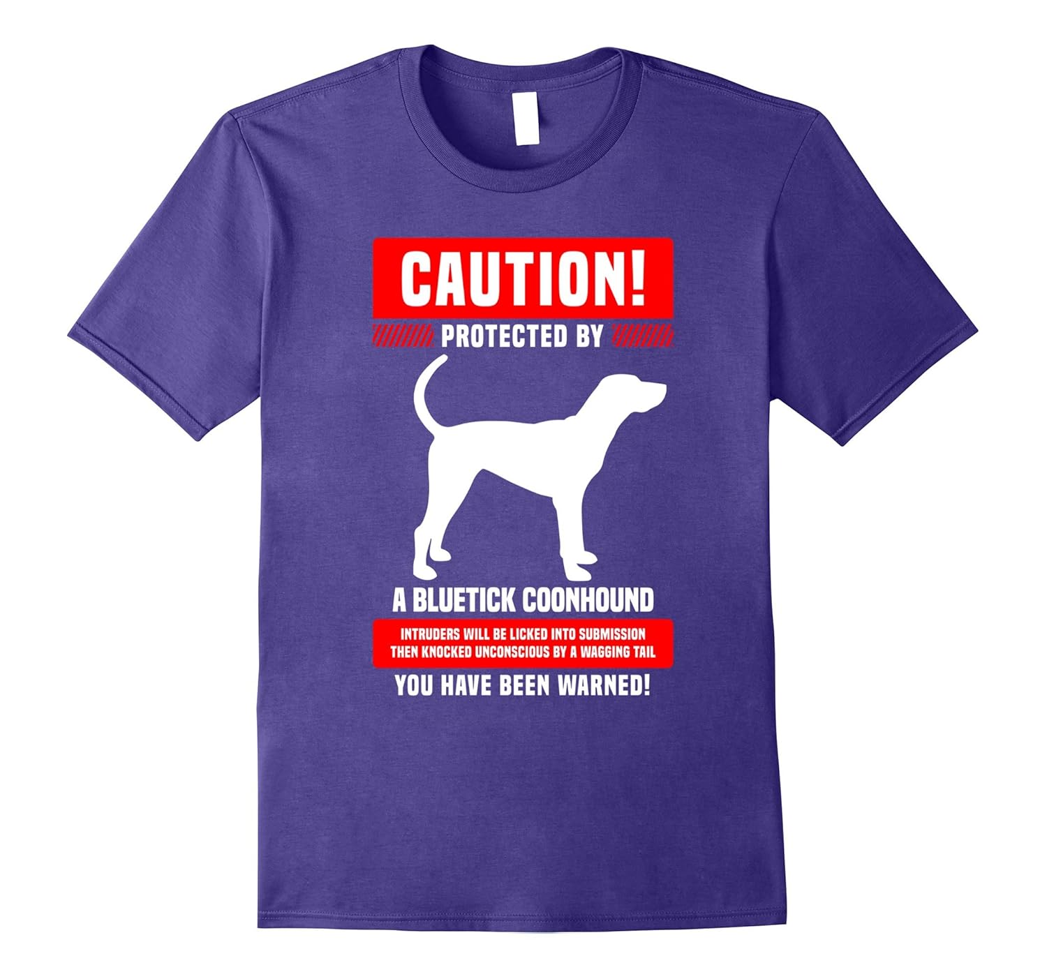 Funny Bluetick Coonhound Warning Protected By T-Shirt-Rose