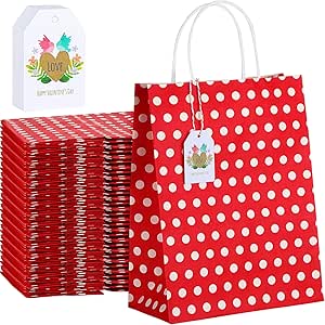 Download 25 Pieces Polka Dot Paper Bags with Handles, Party Favor ...
