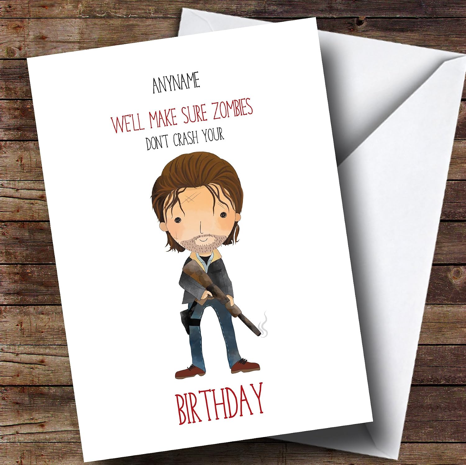 The Walking Dead Rick Personalised Birthday Card: Amazon.co.uk: Office ...