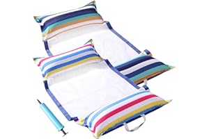 FindUWill Pool Hammock Floats, XL, 2Pack Inflatable Water Floaties 4-in-1 (Saddle, Lounge Chair, Drifter), Lounger for Adults