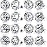 Bonuci 8 Pairs Rhinestone Competition Dance Earrings for Women Valentines Round Crystal Stud Earrings Diamond Jewelry for Dance Competitions Stage Performance Bridal Party Gifts