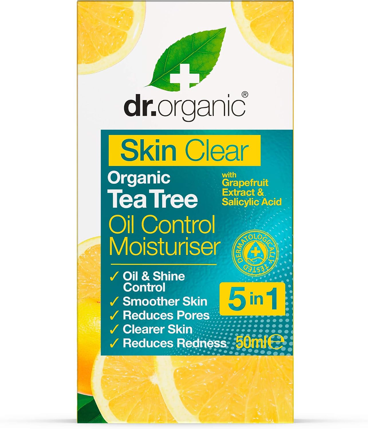 Dr Organic Skin Clear Moisturiser, Oil Control, For Acne & Clear Skin, Salicylic Acid, Oily, Problem Skin, Natural, Vegan - Image 3