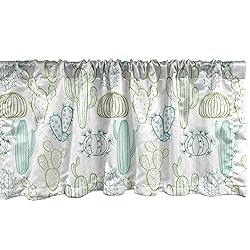 Ambesonne Cactus Window Valance, Prickle Plants