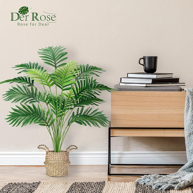 Plantes Artificielles Interieur Palmier en Pot,71cm Fausse Plante Idéal pour la Décoration de Salon, Chambre, Bureau et Jardin（1 Pot） — photo 4 sur 8