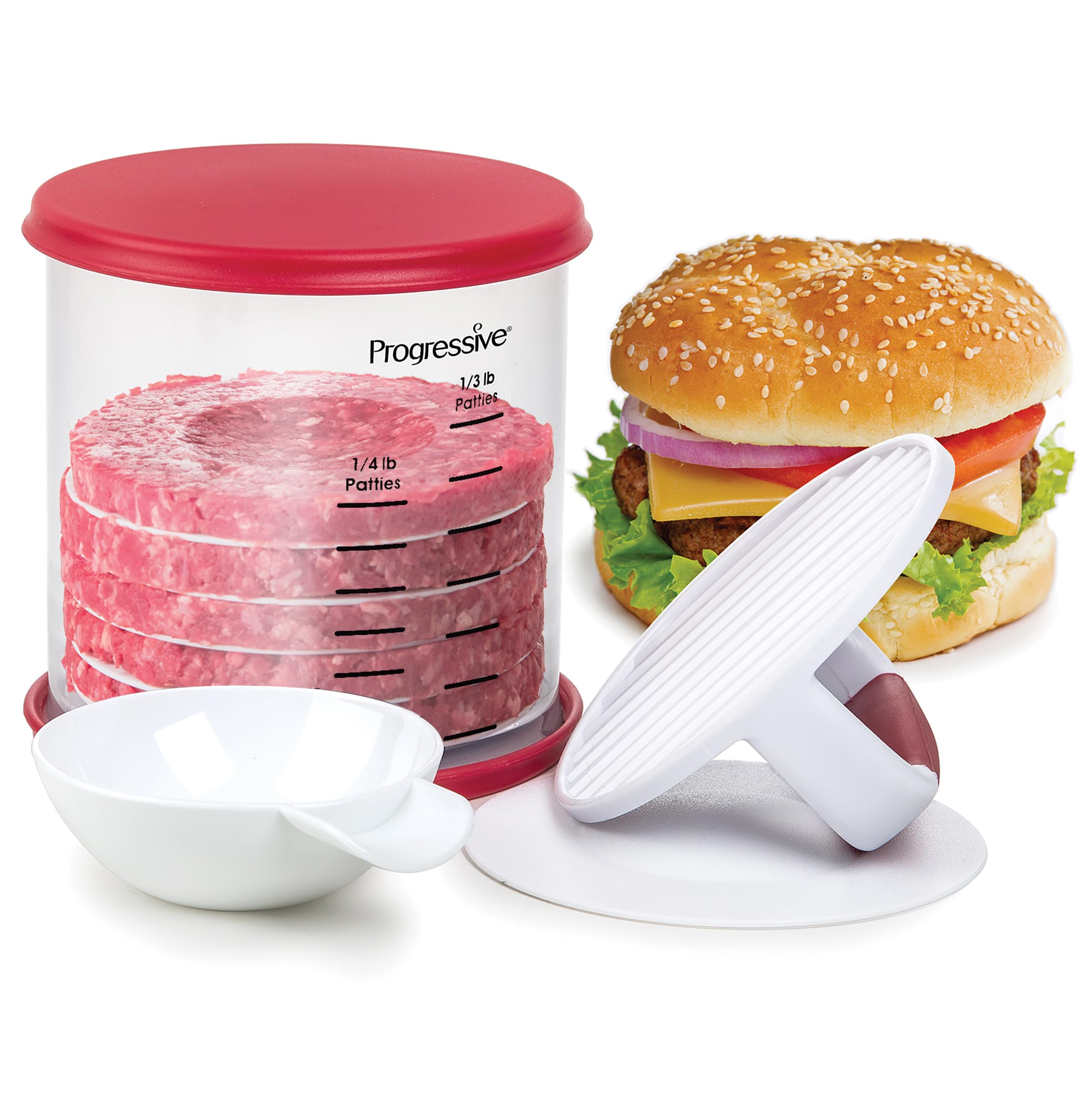 PREPWORKS HPM-76R Perfect Burger Press Set RED, Plastic