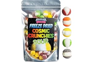 SPACE AGE SNACKS Sour Freeze Dried Candy - 4 Ounce Freeze Dried Sour Cosmic Crunchies Viral Candy - Gourmet Freeze Dried Sour Candy - Freeze Dry Candy Dry Freeze Candy for All Ages