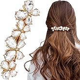 Joez Wonderful Rhinestone Hair Clips, Bridal Hair Accessories for Women, Sparkly Crystal Hair Pins, Fancy Hair Barrettes for Wedding, Bride, Long Hair (White Butterfly, 1 Pcs)