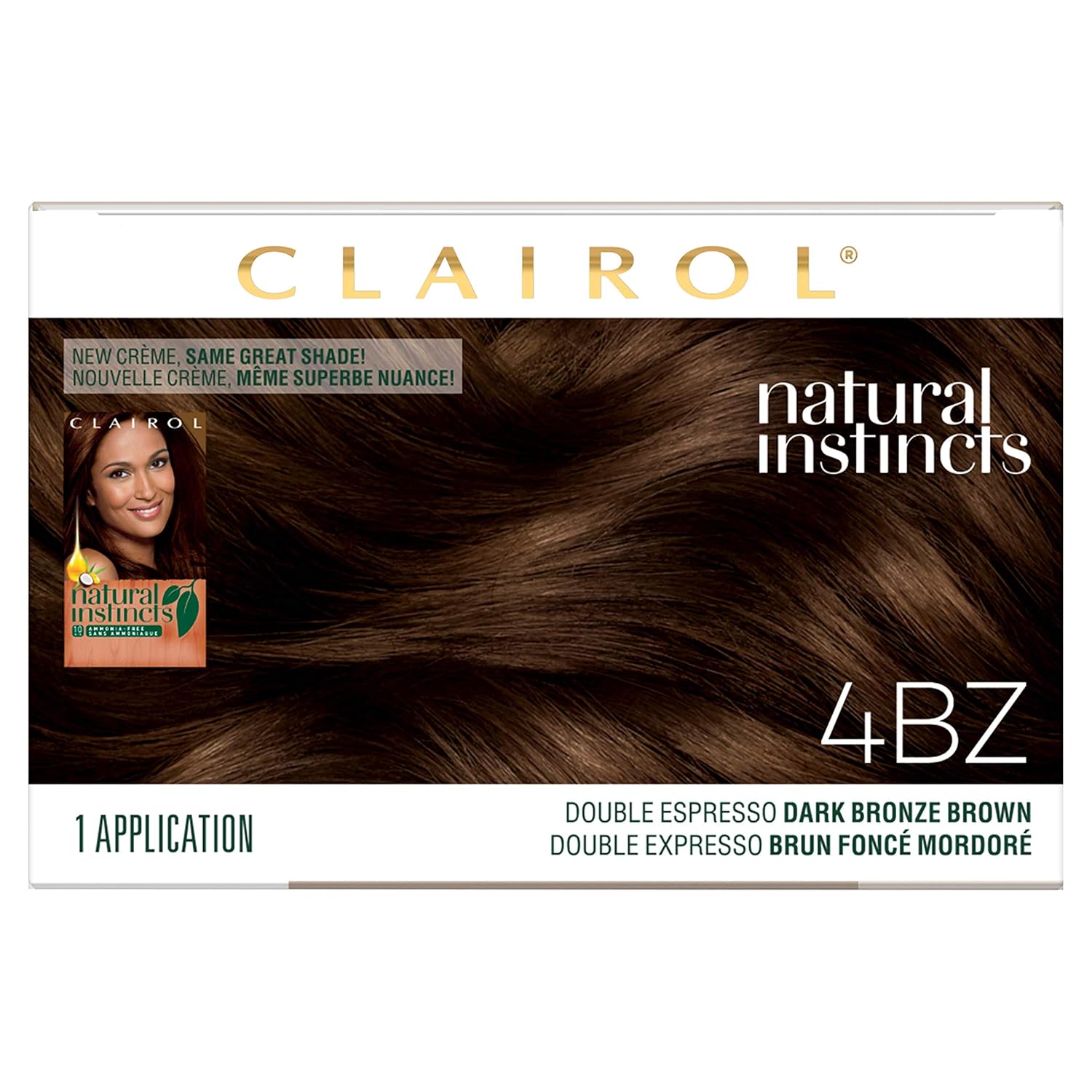 Clairol Natural Instincts Semi-Permanent, 4BZ Dark Bronze Brown, Double Espresso, 1 Count : Beauty