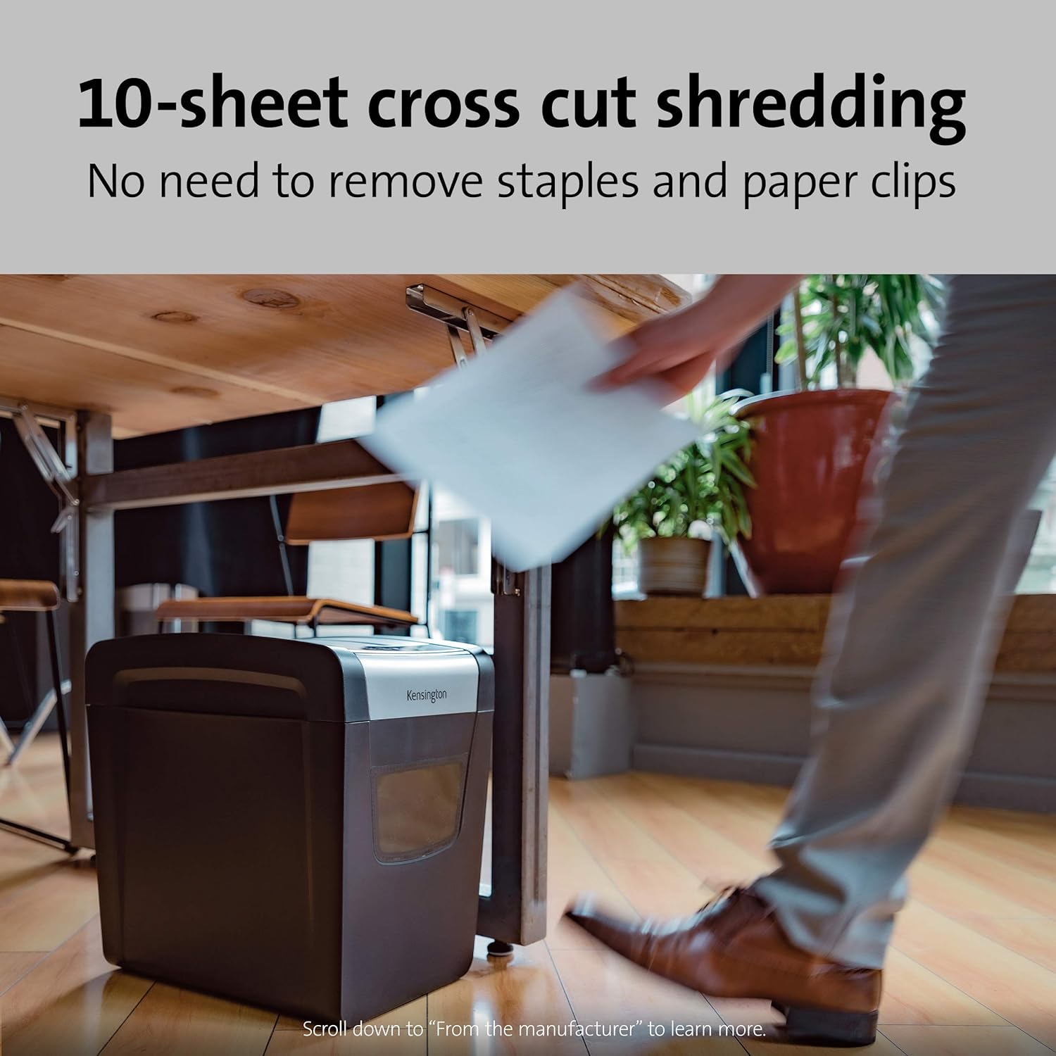 Kensington Shredder - OfficeAssist 10-Sheet Anti-Jam P4 Crosscut Security Shredder (K52075AM): Computers & Accessories