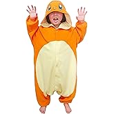 SAZAC Kigurumi - Pokemon - Charmander - Onesie Jumpsuit -Kids Size (5-9 Year Old) Orange