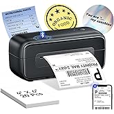 Phomemo Shipping Label Printer- 4x6 Bluetooth Thermal Address Label Printer for Small Business,Barcode Compatible with iPhone,Android,Windows,Mac,Chromebook,for Ebay Shopify USPS-Black