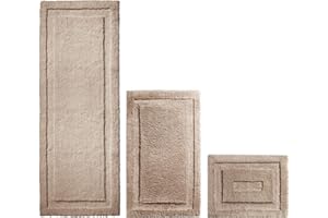 mDesign Soft Microfiber Polyester Spa Rugs for Bathroom Vanity, Tub/Shower - Water Absorbent, Machine Washable - Includes Plu