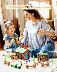 SainSmart Jr. Wooden Log Cabin Set Farm Building