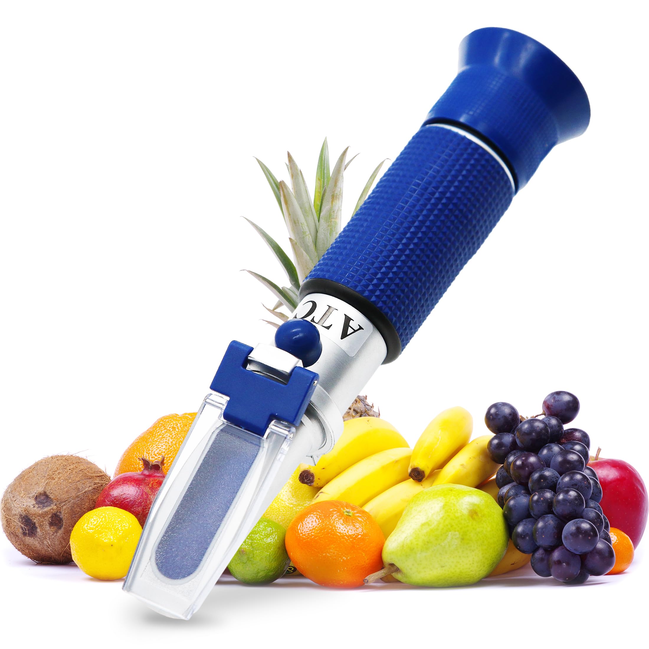 AMTAST Brix Refractometer with ATC for Liquid Fruit Canned Food Sugar Content Test 0-32% Brix Refractometer Automatic Temperature Compensation