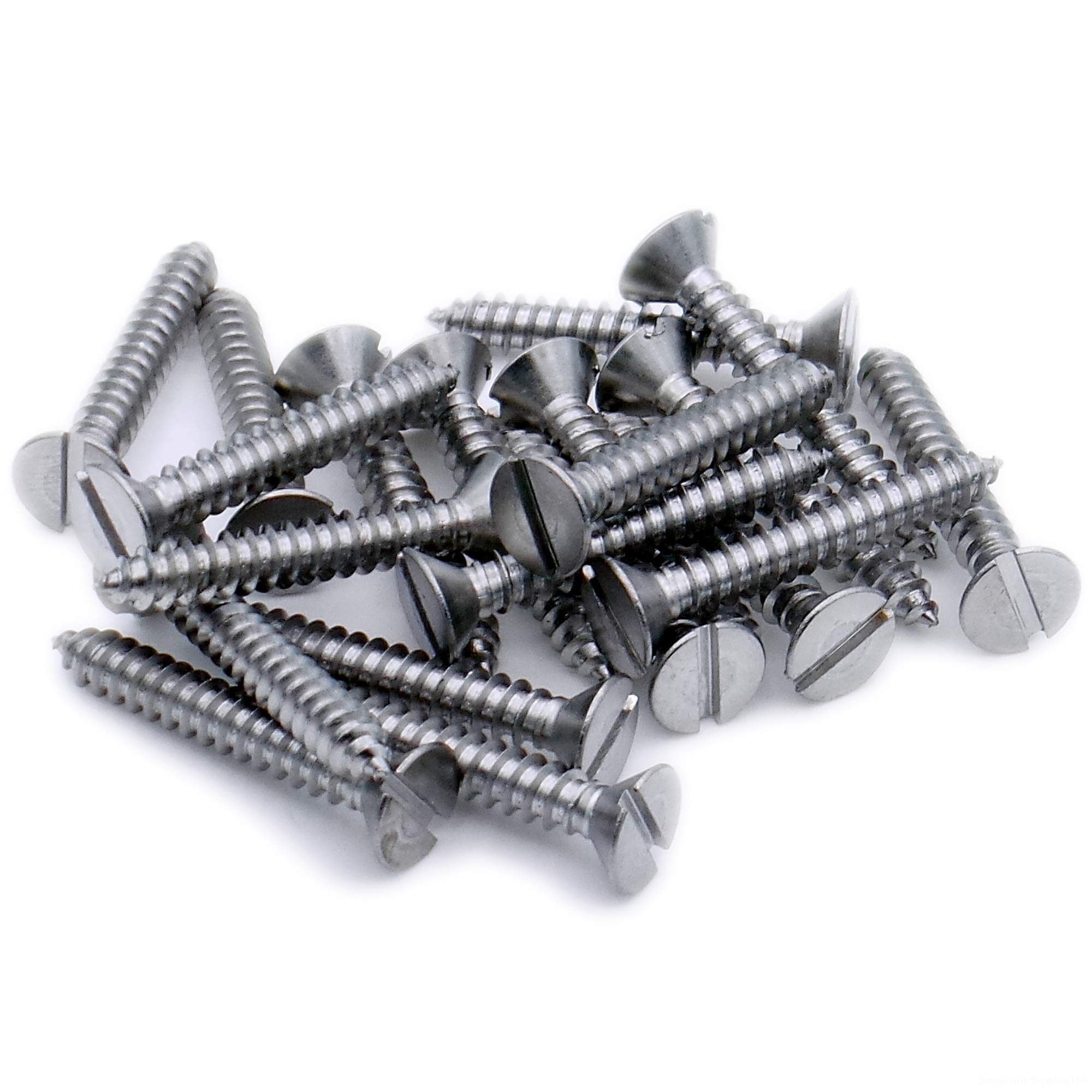 No.12 x 0.5 (5.5mm x 13mm) Slot Countersunk Self-Tapping Screw - Stainless Steel (A2) (Pack of 20)