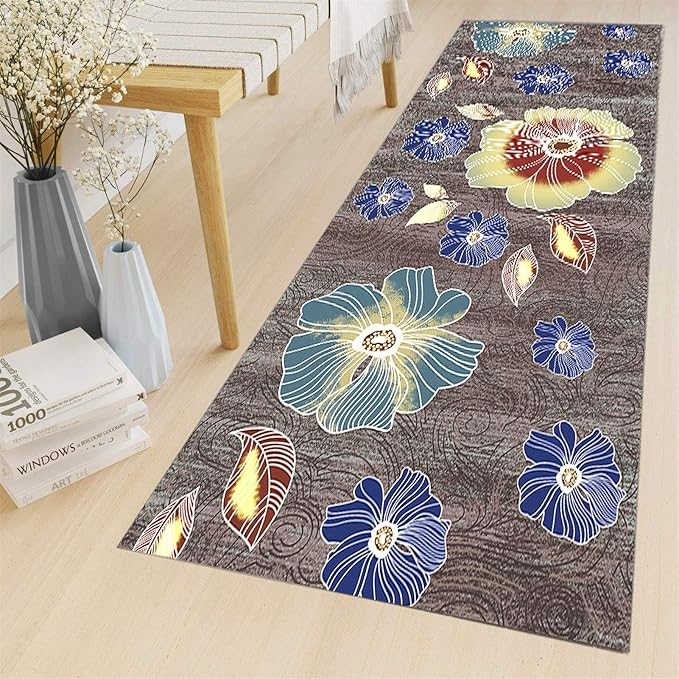 JIAWDYJ Alfombra Corredor Pasillo Piso Antideslizante con Respaldo