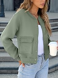 ANRABESS Women Cropped Bomber Jacket 2025 Fashion
