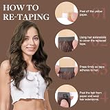 GOO GOO Tape In Hair Extensions 16 inch 25g 10pcs Dark Brown Highlighted view 5