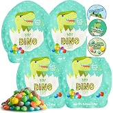 24 Pack Dinosaur Egg Candy, Chewy Mini Fruit Snacks, Individually Wrapped | Sweet dinosaur candy for dinosaur goody bags, birthdays, classroom treats, pinata fillers and cupcake toppers, by 4YoreElves