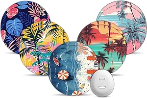 Dexcom G7 Over Patches, Amolyfe 10-Pack Dexcom Stelo Overpatches, Bump-Proof with Hard Cap, Waterproof, Breathable, Medical Adhesive, 10-Day CGM Protection (Beach Sunset)