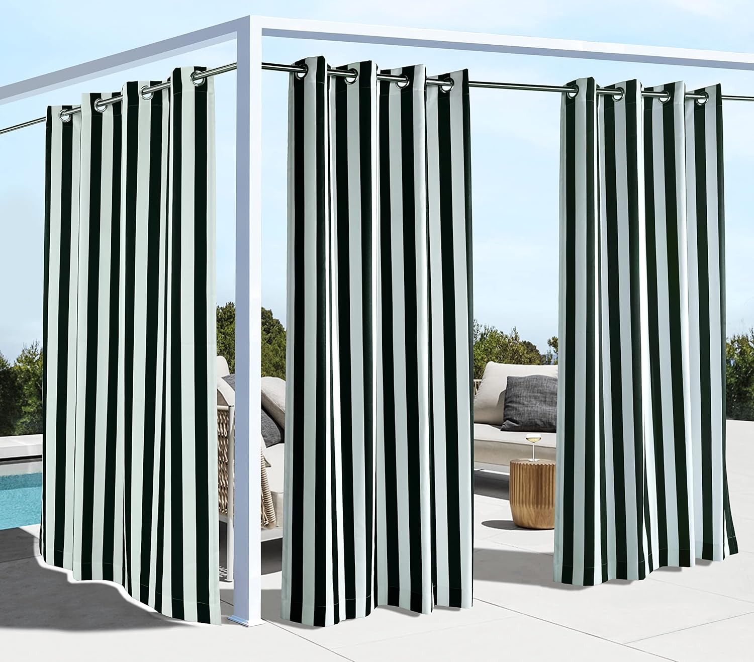 Outdoor Curtains - LOFT LIVING Corsica Stripe Indoor/Outdoor Curtain Panel 50