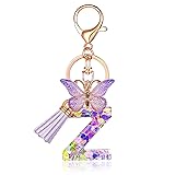 JINGUAZI Initial letter Keychains for Women Tassel