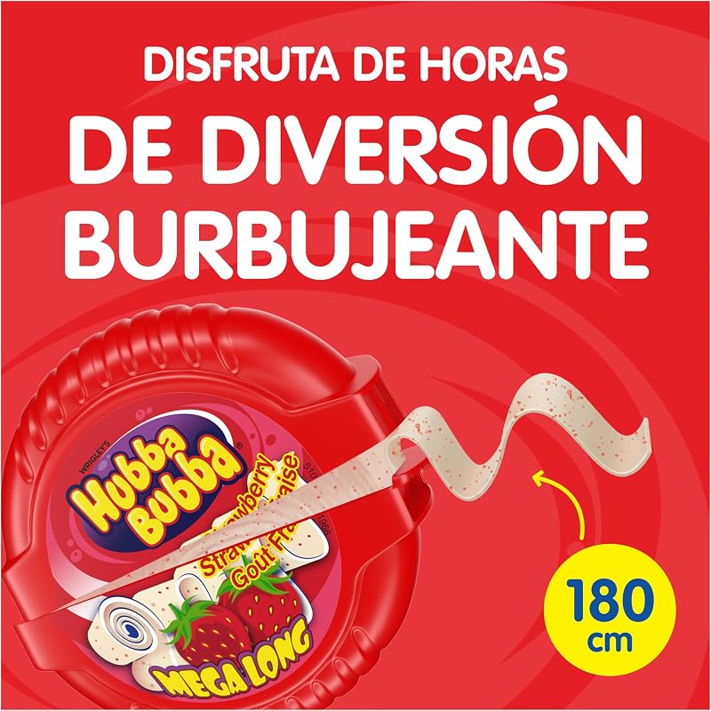 Goma de Morango na Fita, Pack 12u. x 180cm
