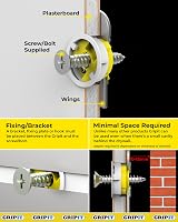 Gripit Yellow Plasterboard Fixings Pack of 8 Heavy Duty Stud Wall Anchors 71kg view 6
