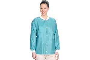 ValuMax 3530TES Easy Breathe Cool and Strong, No-Wrinkle, Professional Disposable SMS Hip Length Jacket, Teal, S, Pack of 10