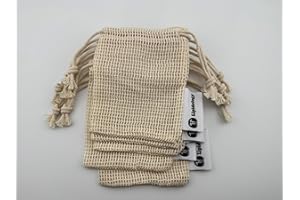 Cotton Exfoliating Soap Saver - 5 Pack, Beige-White