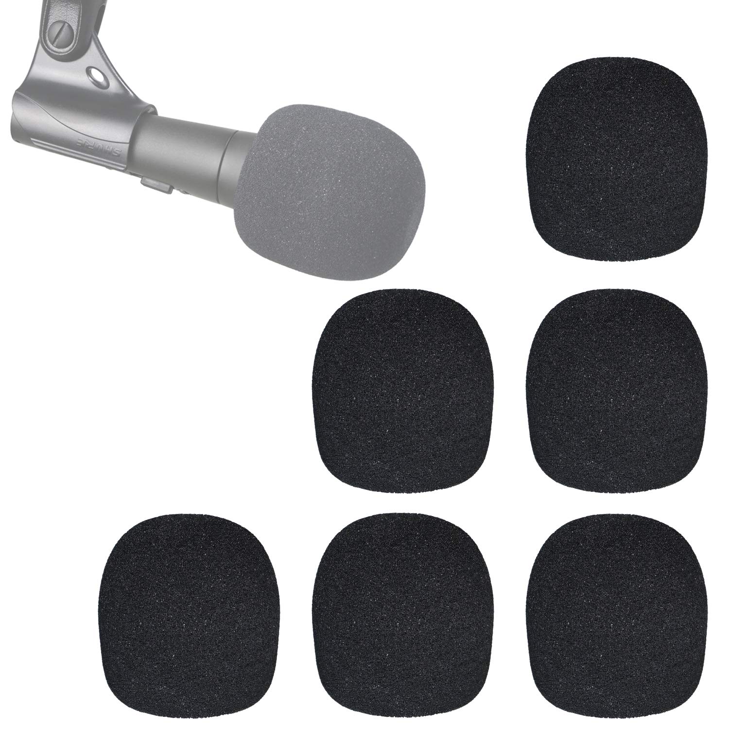 SM58 Mic Windscreen - Pop Filter Foam Windscreen Cover for Shure SM58 SM58-LC Ball Type Mic to Reduce Wind Noises by YOUSHARES (6 Pack）