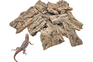 VCEPJH Reptile Bark Bedding,1 LB Natural Cork Bark for Reptiles Flat Cork Wood Terrarium Substrate Tank Supplies for Snake Spiders Bearded Dragons Hermit Crabs Geckos