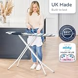 Minky Large Ironing Board 122 x 38 cm, 96 cm Height, Foldable, Angled Iron Rest view 8