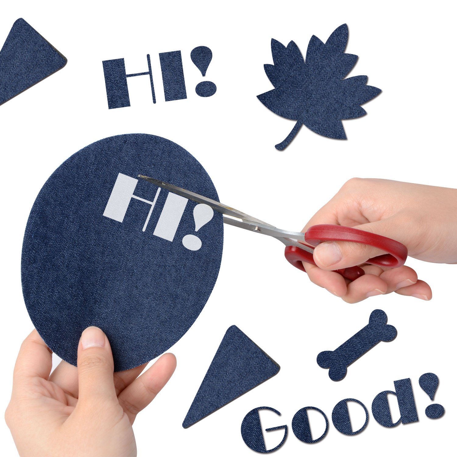 Iron On Patches, 24 Pieces Iron On Denim Cotton Patches Iron Repair Kit, 3 Sizes 3 Colors