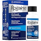 Men's Rogaine Extra Strength 5% Minoxidil Topical Solution for Hair Loss & Regrowth, Topical Treatment for Men, Unscented Minoxidil Follicle Booster Liquid, 1-Month Supply, 2 fl. oz