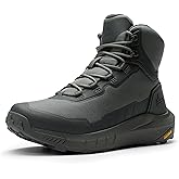 NORTIV 8 Men's Tactical Hiking Boots Lightweight Cushion | Side Zipper Motorcycle Combat Boots with Arch Support Sole for All Day Comfort, Outdoor Hiking Military Use 8In Terrascope