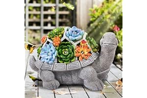 LESES Garden Statues, Turtle Garden Decor Clearance Solar Statue with 7 LED Lights Outdoor Ornament for Outside, Turtle Garden Figurines Cute Decorations for Patio Yard Lawn Gifts