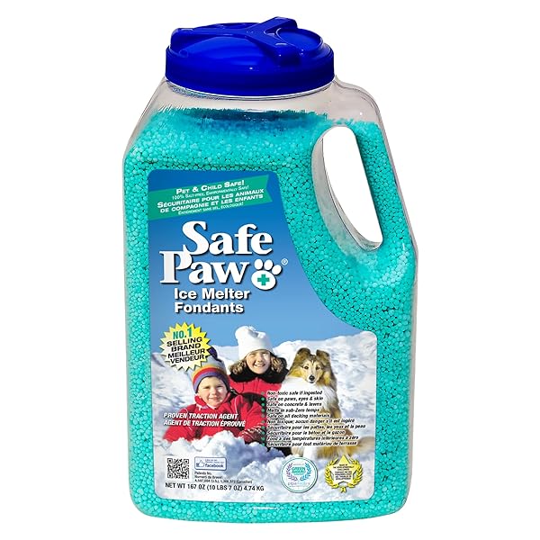 SAFE PAW -100% SAFE FOR PET PEOPLE PROPERTY PLANET, NO SALT NO CHLORIDE, VET APPROVED-SAFE FOR CAT & DOG PAWS