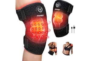 feangli Red Light Therapy for Knee, Heated Knee Brace for Pain Relief, Cordless Infrared Light Therapy Knee Wrap, Infrared Red Light Therapy for Body/Joint/Shoulder/Elbow, Gifts for Women Men
