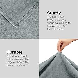 Utopia Bedding Fleece Blanket Full Size Ash Grey