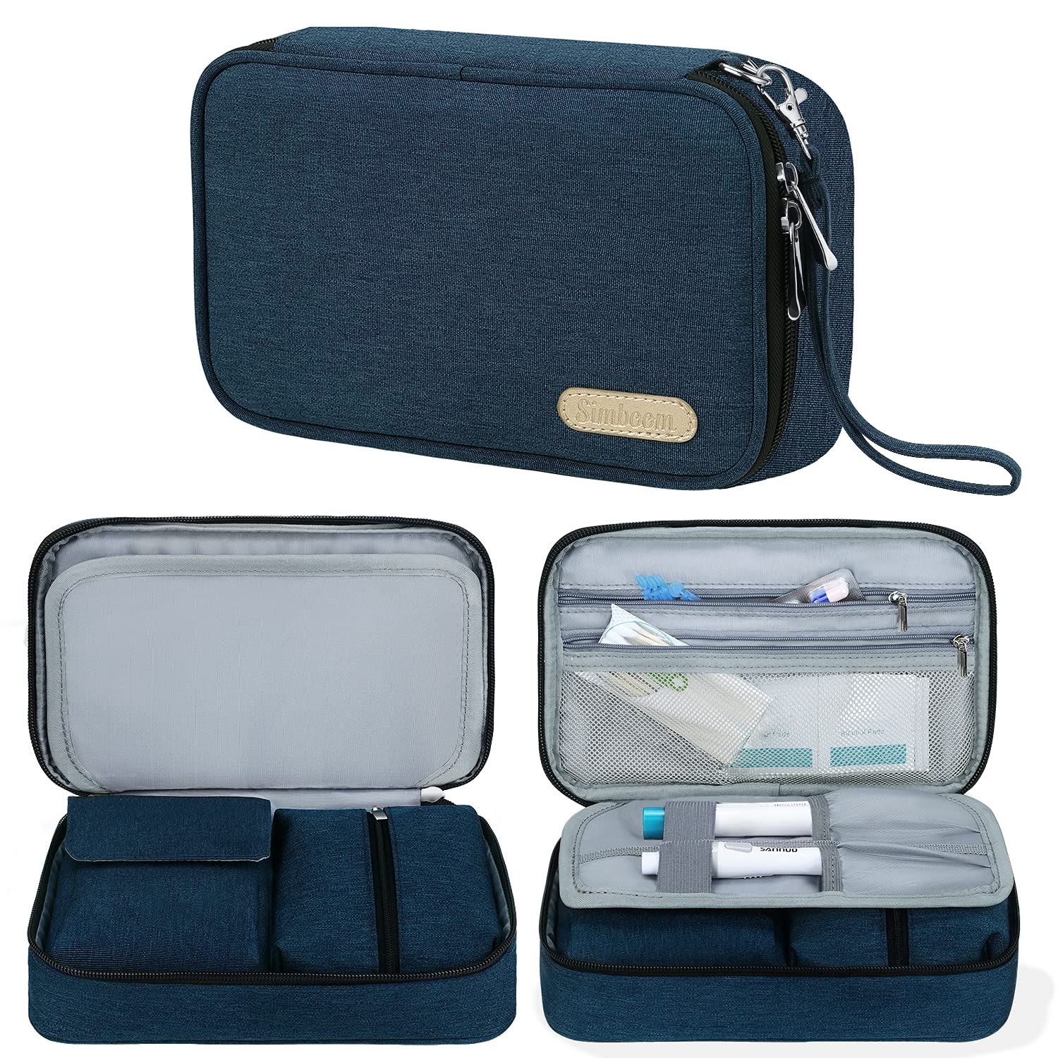 SIMBOOM Insulin Bag, Diabetic Travel Bag for Insulin Pens, Glucose Meter and Other Diabetic Supplies - Blue