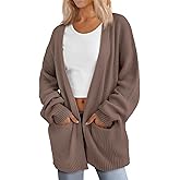LILLUSORY Womens Oversized Cardigans Soft Knit Cardigan Sweater with Pockets