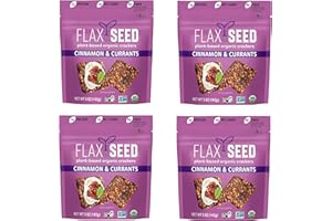 Flackers Organic Flax Seed Crackers Cinnamon & Currants, 5 Ounce 4-Pack, Gluten Free, Non GMO, Vegan, Naturally Sweet