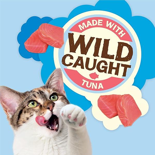 PURINA FRISKIES NATURAL CAT TREATS, PARTY MIX NATURAL YUMS WITH WILD CAUGHT TUNA AND ADDED VITAMINS, MINERALS AND NUTRIENTS – 20 OZ. CANISTER